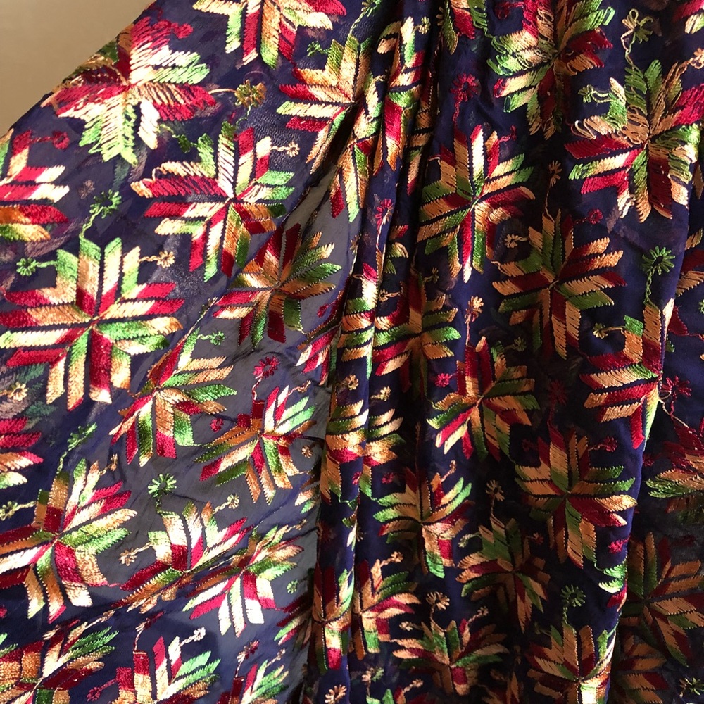 Hand- embroidered scarf